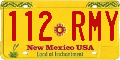 NM license plate 112RMY