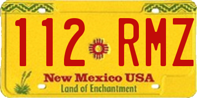 NM license plate 112RMZ