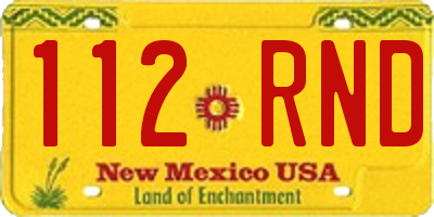 NM license plate 112RND