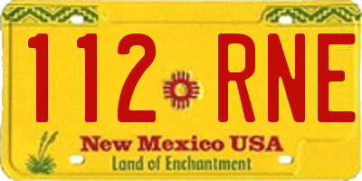 NM license plate 112RNE