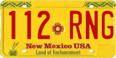 NM license plate 112RNG