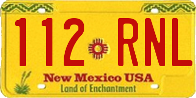 NM license plate 112RNL