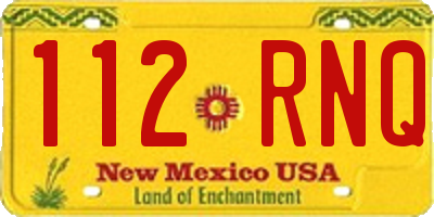 NM license plate 112RNQ