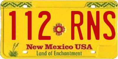 NM license plate 112RNS
