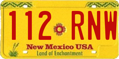 NM license plate 112RNW