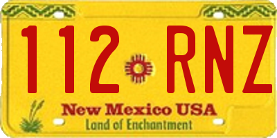 NM license plate 112RNZ