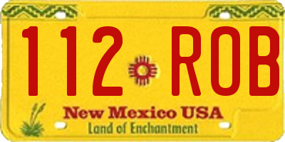 NM license plate 112ROB