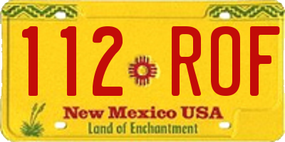NM license plate 112ROF