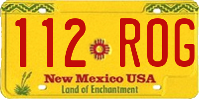 NM license plate 112ROG