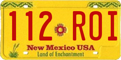 NM license plate 112ROI