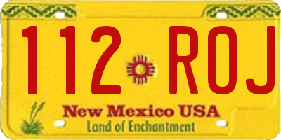 NM license plate 112ROJ