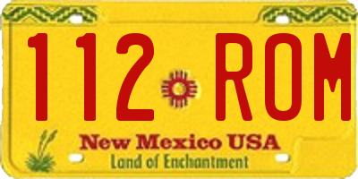 NM license plate 112ROM