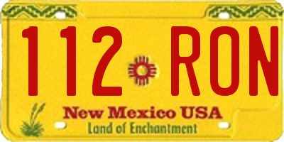 NM license plate 112RON
