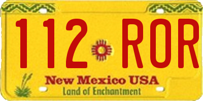 NM license plate 112ROR