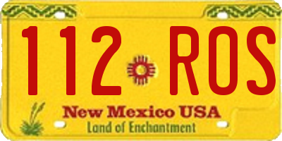 NM license plate 112ROS