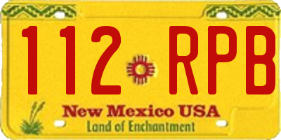 NM license plate 112RPB