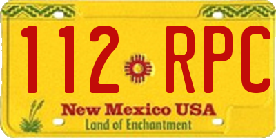 NM license plate 112RPC