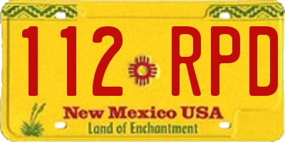 NM license plate 112RPD