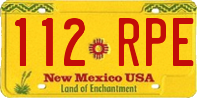 NM license plate 112RPE