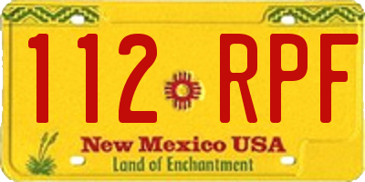 NM license plate 112RPF