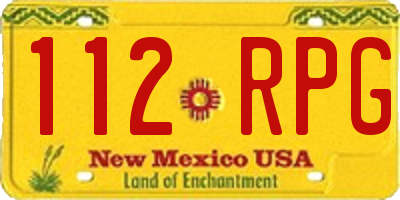 NM license plate 112RPG