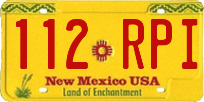 NM license plate 112RPI