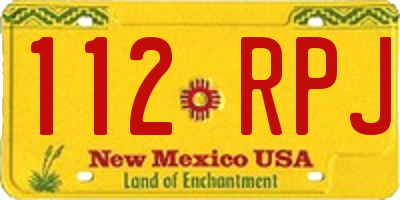 NM license plate 112RPJ