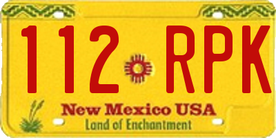 NM license plate 112RPK