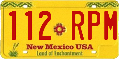 NM license plate 112RPM