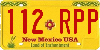 NM license plate 112RPP