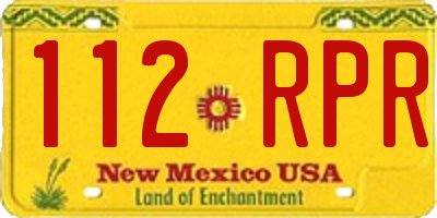 NM license plate 112RPR