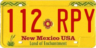 NM license plate 112RPY