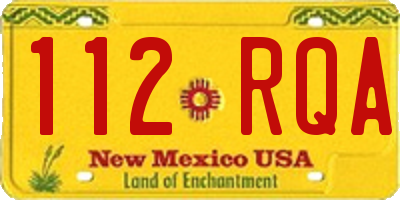 NM license plate 112RQA