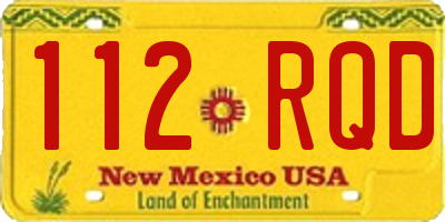 NM license plate 112RQD