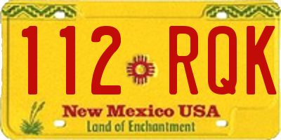NM license plate 112RQK