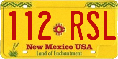 NM license plate 112RSL