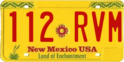 NM license plate 112RVM