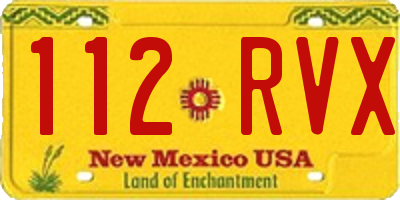 NM license plate 112RVX