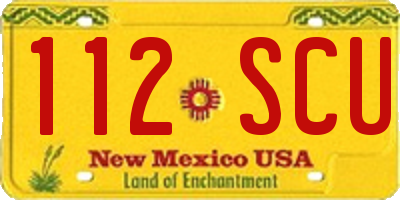 NM license plate 112SCU
