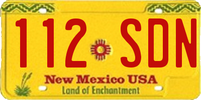 NM license plate 112SDN