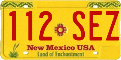 NM license plate 112SEZ