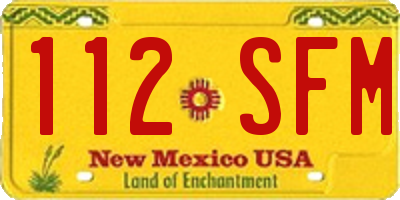 NM license plate 112SFM