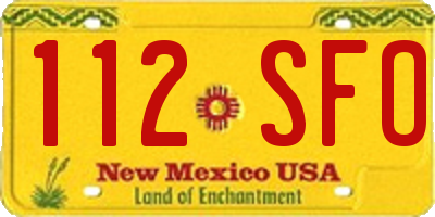 NM license plate 112SFO