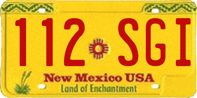 NM license plate 112SGI