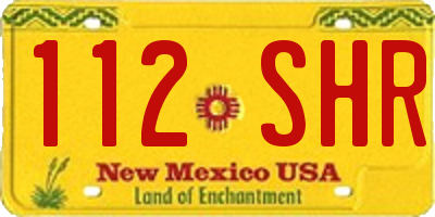 NM license plate 112SHR