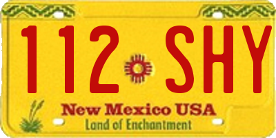NM license plate 112SHY