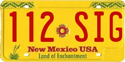 NM license plate 112SIG