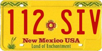 NM license plate 112SIV