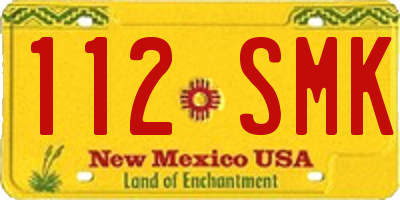 NM license plate 112SMK