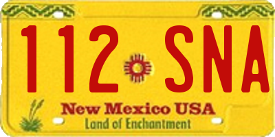NM license plate 112SNA